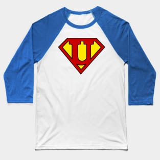 Superhero Symbol Letter U Baseball T-Shirt